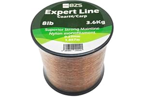 BZS Expert Carp Coarse Fishing Line Nylon Monofilament - Strong Tension High Load String Spool 4lb 5lb 6lb 8lb 10lb 12lb 15lb 20lb 25lb 30lb 40lb 50lb 60lb