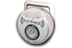 Pest Reject Pro Repulse Power - VENTEO - Répulsif nuisibles - Ultrasons et électromagnétisme - Couleur Gris - Couverture de Votre Maison de 200m² - Veilleuse intégrée