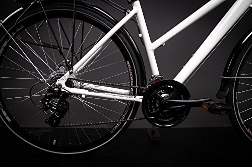 28″ Zoll Alu Damen Fahrrad MIFA Shimano 21 Gang Scheibenbremse Nabendynamo weiss - 4