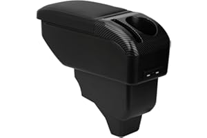 ZENVI Repose-bras Compatible with Peugeot 208 Accoudoirs 2019-2024 Console Centrale Accoudoir Bicouche Espace Rangement Peut Etre Utilise Comme Coudiere Pour Conducteur（style noir）