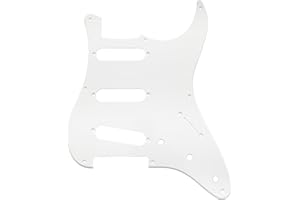 Musiclily Pro 8 Löcher Strat Pickguard Gitarren Schlagbrett für MIJ Fender Japan 57 Vintage Style Stratocaster,1 lagig Weiß