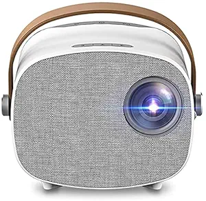 Sanyipace Mini Projector, 1080P HD Projector Portable Video Projector Home Theater with Carry Handle, for Living Room Bedroom Home Entertainment - Supprt 23 Languages(White)