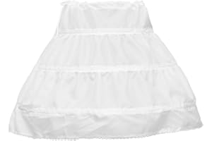 VALICLUD Sottoveste per Ragazze Gonna a Crinolina Mezza Sottogonna Bambina di Fiori Scivola Bianca