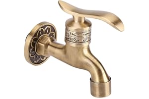 DEWIN Grifo Lavabo, Lavado Antiguo Estilo de Latón Grifo de La Máquina de Montaje en Pared de Lavandería Agua Fría Grifo del Baño Uso