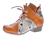  TMA Damen Stiefeletten Echt Leder Schuhe Comfort Leder Boots 8818 Camel-Braun Knöchelschuhe Gr. 40