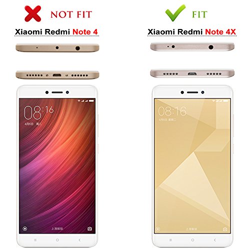 Funda Redmi Note 4X  Shanphone Funda folio Carcasa con Funcion de Ventana  Soporte plegable  Doble cierre magn  tico para Xiaomi Redmi Note 4X  Negro