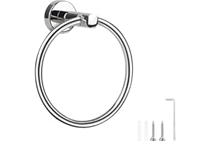 SANROLAX Handtuchring Edelstahl Handtuchhalter, Silberner Handtuchhalterung Runder Handtuchhalter für Badezimmer, Wohnzimmer, Küche