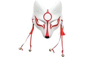 YangYong Kitsune - Máscara de zorro para fiesta de máscaras de Halloween, máscaras de poliuretano Kabuki para disfraz