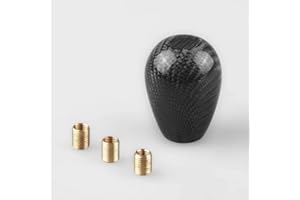 Plextone Universal Car Gear Universal Shift Knob Manual Gear Shifter Lever Oval Shape Carbon Fiber (Black) (B001)