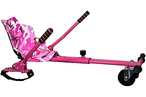 iRollers HoverKart Camo Pink Kart Attachment Fits All Hoverboards Swegways .6.5”, 8", 10" Adjustable Hoverboard seat go Kart for Hoverboard Compatible Sleek Cool UK Seller Kids Limited Edition Cart