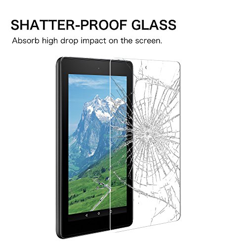 Fintie Fire 7 2017 Folie Panzerglas – [9H Härtegrad] HD klar [stark kratzfest] Hartglas Panzerglas Displayschutzfolie Glasfolie Tempered Glass Screen Protector für Amazon Fire 7 (7. Generation – 2017) - 4