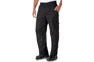 Uniformates Pantaloni da cuoco unisex stile largo da uomo e da donna con cordino per servizi di ristorazione, panettieri e professionisti culinari