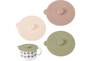 QOCUILC Set di 3 coperchi per tazza in silicone, eleganti coperchi - Copri Tazza per Bevande,Coperchi per Tazze, Coperchio Della Tazza Dell'acqua in Silicone,Copri tazza riutilizzabili e resistenti