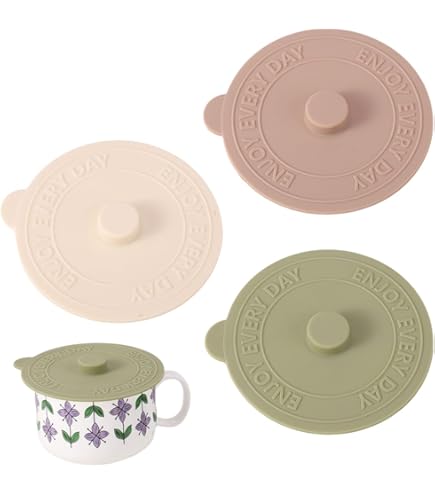 Uxcell Lot De 3 Couvercles De Tasse En Silicone Réutilisables En Forme