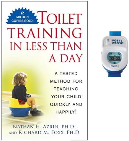 Toilet Training in Less Than A Day Guide Book with Potty Watch Trainer, Blue
