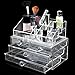 H&S® Acrylic Clear Make up Organiser Cosmetic Box - 4 Drawers - L