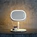 Produktbild AMMBER Beleuchteter Make-up Kosmetikspiegel mit Tischlampe für Schlafzimmer Haus, Smart Schminkspiegel mit Touch-Sensor-LED-Nachtlicht für Frauen (Weiß, ABS)