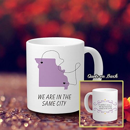Personalised Housewarming Gifts Long Distance Relationship Coffee Mug We Are In The Same City Mug Personalised Gift for Mom Mother's Day Gift Mother's Voice Is The Most Beautiful Sounds In The World