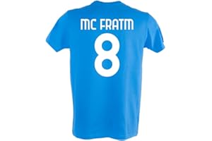Generico T-Shirt Napoli 1926 MC Fratm 8, Maglia Calcio in Cotone Ring-Spun, Azzurra, Taglie da Adulto
