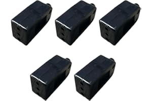 gloca Set 5 Prese Volanti 10A 2P+T Nero Femmina Standard Italiano 250V