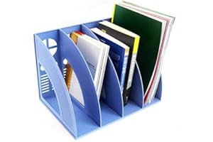 QCHOMEE Boite de Rangement Bureau Module de Classement 4*Compartiments DIY Etagère Organisateur Casier de Stockage Polypropylène Porte-fichier Trieur pour Papier A4 Document Dossier Magazine Cahier CD Livre