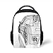 Produktbild Kids School Backpack Cars,Artificial Three Dimensional Sports Car Digital Draft Pattern Technology Illustration,Grey White Plain Bookbag Travel Daypack
