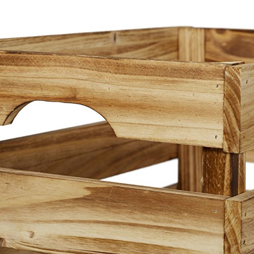 Relaxdays Holzkiste Vintage 4er Set, Geflammt, Shabby Chic, alter Used Look, 4 Größen, Weinkiste, Obstkiste, natur - 3