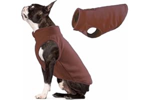 JACKO & CO - Fleece Vest Sweater with Leash Ring - Soft Lightweight Breathable for Puppies Small Medium Dogs, Kitten, Cats, Chihuahua - Warm for Fall/Autumn/Winter (Chocolate Brown, M (6-10lbs))