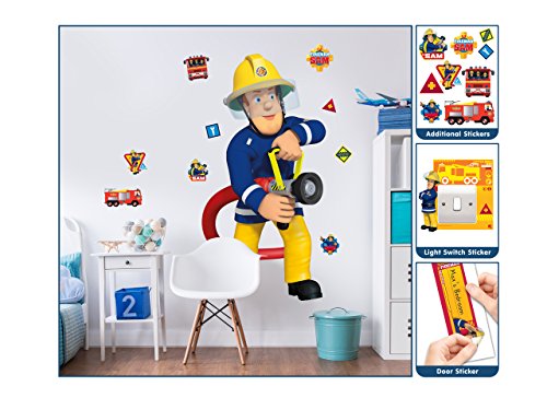 Walltastic 44333 Sam, der Feuerwehrmann, großer Figuraufkleber, Vinyl, bunt, 7 x 7 x 52,5 cm - 3