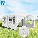 Hengda 3x6m Pavillon weiß Partyzelt UV-Schutz Material PE-Plane Hochwertiges GartenPavillon mit 6...