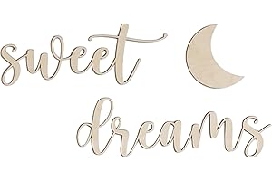 Wasise Sweet Dreams Wall Art - Sweet Dreams, Bedroom Picturesfor Wall Above Bed, Charming Nursery and Bedroom Decor, Sweet Dreams Art Wood, Inspirational Home Decor, Inspirational Quotes Decoration