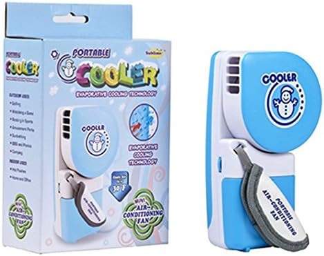 AWLLY Mini Air-Condition Fan Portable Low Noise Bladeless Adjustable Angle Humidifier 60Ml Bottle Pink,Blue,Gray,Blue