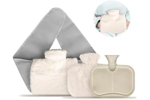 EBKCQ cinturón de bolsa de agua caliente, 3 en 1 bolsa de agua caliente cervical de felpa, 1 litro bolsa de agua caliente de goma, cinturón para bolsa de agua caliente de felpa para aliviar el dolor