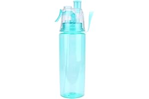 TBEST Water Spray Bottle For Girl,Plastic Water Bottle 600Ml Sport Clear Spray Head,600 Ml Portable Sport Bouteille D'Eau Avec Paille Et Strap Flip Top Fuite Bouteille D'Eau Non-Toxique Bpa Libre 0026 Eco-F