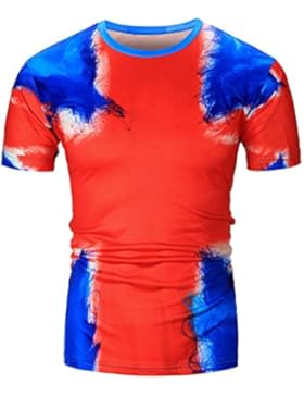 Herren T-Shirt Slim-Fit Sannysis Männer Sommer Casual Kurzarm O-Ausschnitt Hemd Gedruckt T-Shirts Oberteile