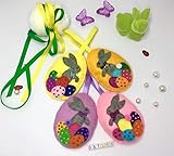  Ostern Deko Ostereier SET mit Hasen aus Filz, Handarbeit, Ostern - Osterhase - Osterdekor - Ostereier - Dekor