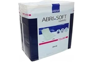 Abena Abri-Soft Superdry Disposable Incontinence Bed Pads with Adhesive Tape, Size 75 x 90cm, Pack of 30, Absorbency of 1000ml, Disposable Bed Pads and Bed Protectors