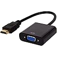 TECHONTO HDMI to VGA, High Speed 1080P HDMI to VGA Adapter (Male to Female) for Computer, Desktop, Laptop, PC, Monitor, Projector, HDTV, Chromebook, Raspberry Pi, Roku, Xbox and More (Black)
