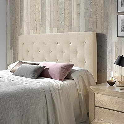 Marckonfort Tête de lit Oslo 160X100 cm, capitonnée Tissu Beige grillé, Épaisseur Totale de 8 cm