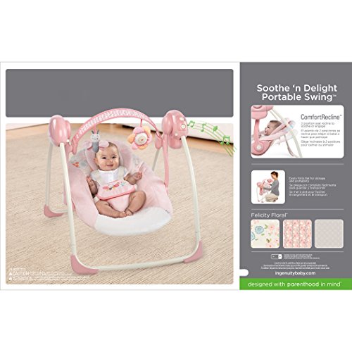Ingenuity 60675 Soothe and Delight Portable Swing – Felicity Floral - 9