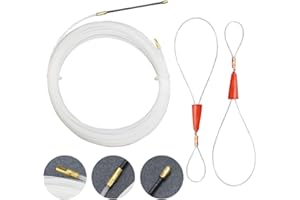 WENRERO Cable Running Puller Rods Electrical Wire Threader Nylon Fish Tape Ribbon Threader Puller with 2 Metal Lock Wires for Wiring Installation of Telecommunications Floor Ducts, Long 15M Width 3mm