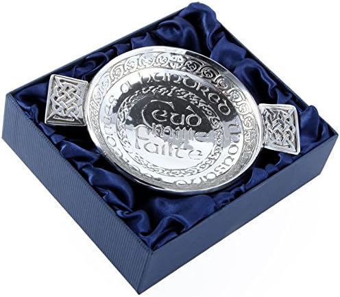 Scottish Pewter Celtic Toasting Quaich 'Ceud Mille Failte' - Hundred Thousand Welcomes