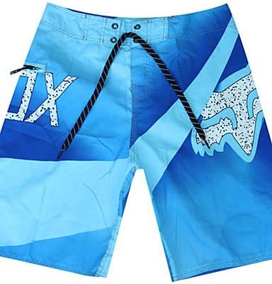 HHBO Mens Simple Quick-Drying Breathable Beach Swim Shorts Print Polyester Red / Blue , blue , l