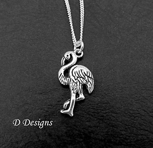 Silver Flamingo Necklace Personalised, 18" Silver Necklace