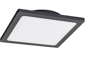 LAMPENWELT Lucande LED Deckenleuchten Mabella (Modern) in Schwarz aus Aluminium (1 flammig,) - Außenleuchte für Garten Terasse Balkon & Haus Deckenleuchte