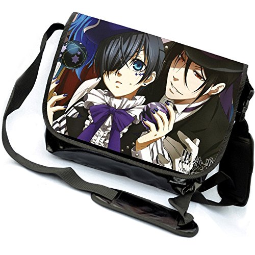 Preisvergleich Produktbild MiracleL Canvas-Umhängetasche, „Anime Cosplay“ schwarz Black Butler 40cmx21cmx12cm