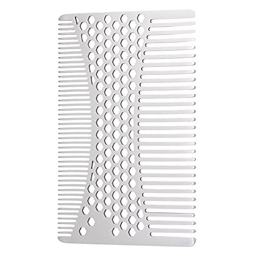 Preisvergleich Produktbild Anself Edelstahl Bartkamm Beard kamm mit Kunstleder Etui