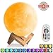 Produktbild 15cm LED Mond Lampe mit Fernbedienung, 16 Farben Wähltbare Mondlicht, 3D Kunst Nachtlicht mit Holzhalter, Touchschalter, Tragbare Nachtlampe, PVC Material Dekoleuchte für Allerheiligen von Morpilot