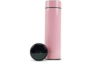 GR8 HOME LED Display Smart Water Bottle Vacuum Insulated Flask 500ml Stainless Steel Thermal Cup with Digital Temperature Display (Pink)