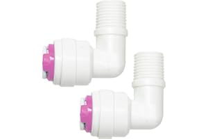 Vyair 1/4" Elbow Check Valve Pushfit - Reverse Osmosis One Way Non-Return Valve Fitting (2)